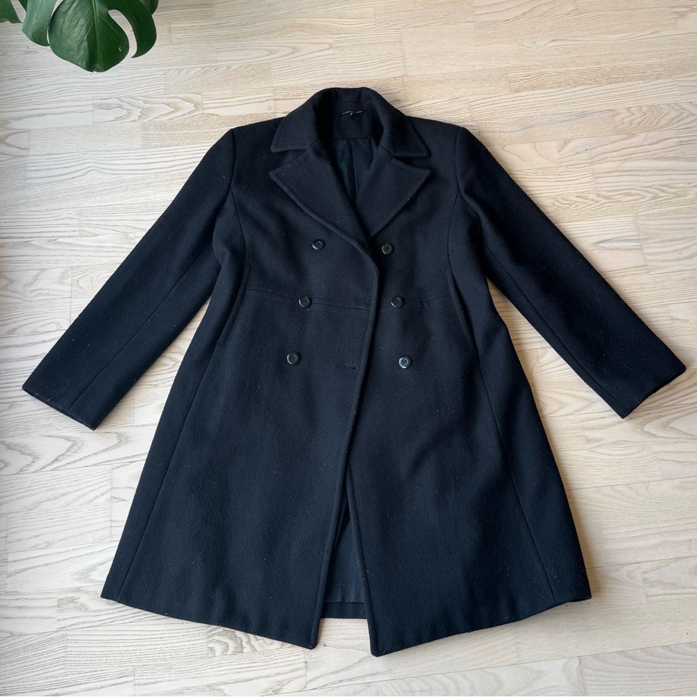 le chateau Black Double-Breasted Pea Coat